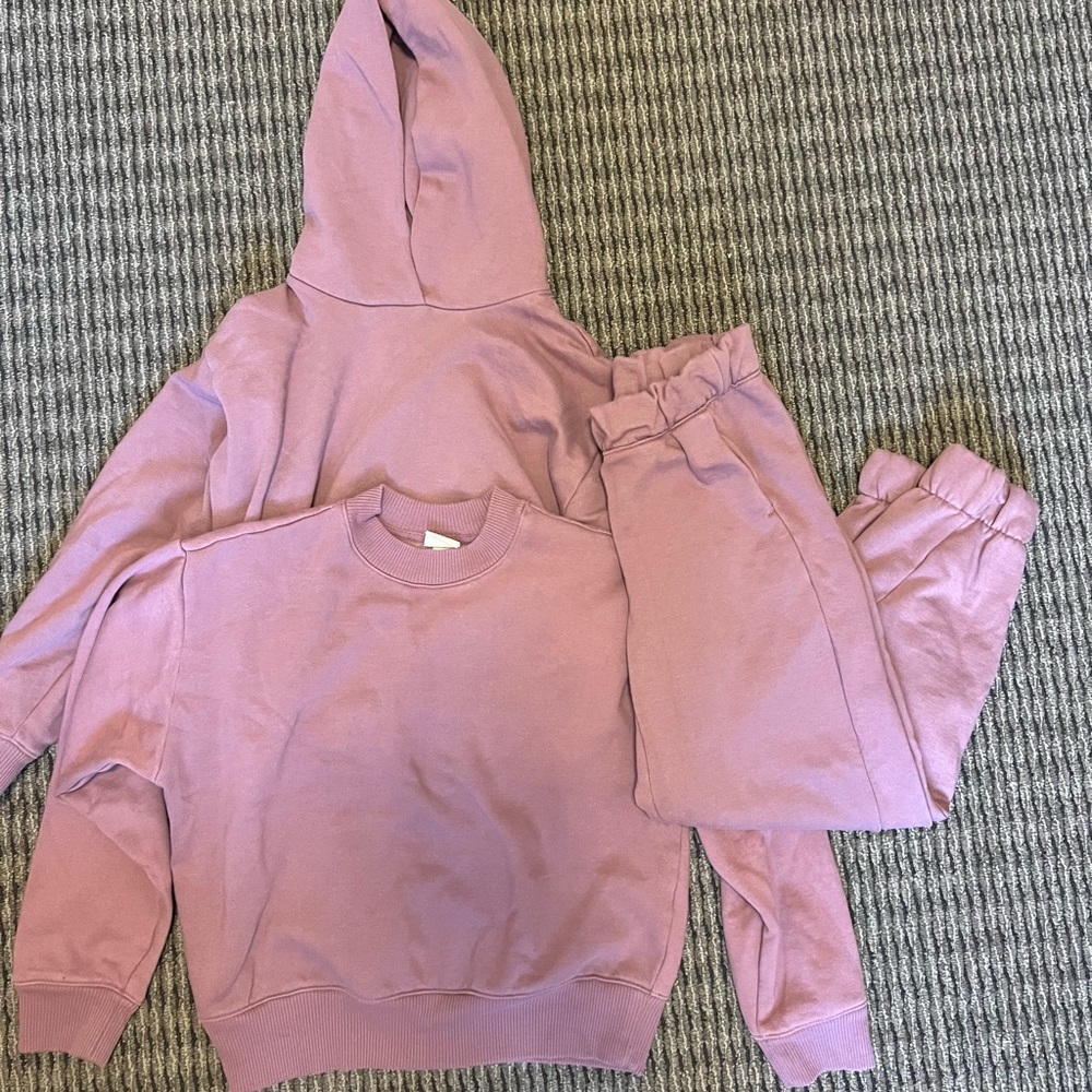 Sweatsuit Set. Joggers, Hoodied Sweatshirt, Crewneck